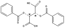 structue of Dibenzoyl-D-tartaric acid CaS NO.: 17026-42-5.